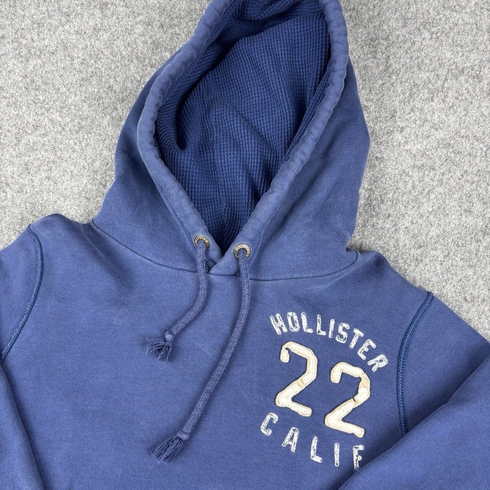 Hollister Hoodie Mens Small Blue Pullover 22 Calif Logo Y2K Streetwear Skater